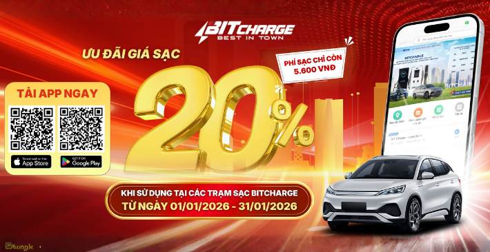 Ưu Đãi Phí Sạc Xe Điện Đầu năm 2026 Tại Trạm BiTcharge 